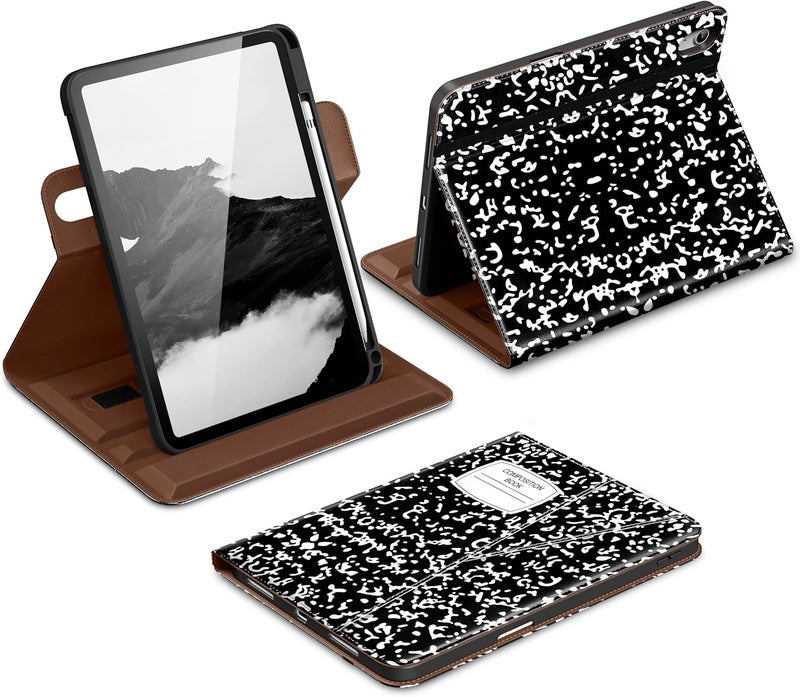 DTTO for iPad A16 Case, iPad 11th / 10th Generation Case (2025/2022), 360 Degree Rotating Premium Leather Folio Stand Cover with Pencil Holder, New Book - Image 1